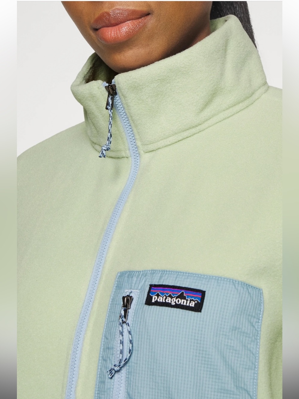 Patagonia Light Green Half-Zip Fleece Microdini Pullover Jacket Sz M - Picture 6 of 9